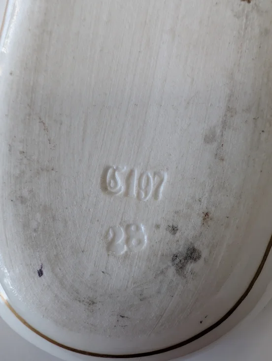 Rare Antique MEISSEN Marcolini Period Porcelain Pen Tray - Hand Painted Violets - Picture 6 of 7